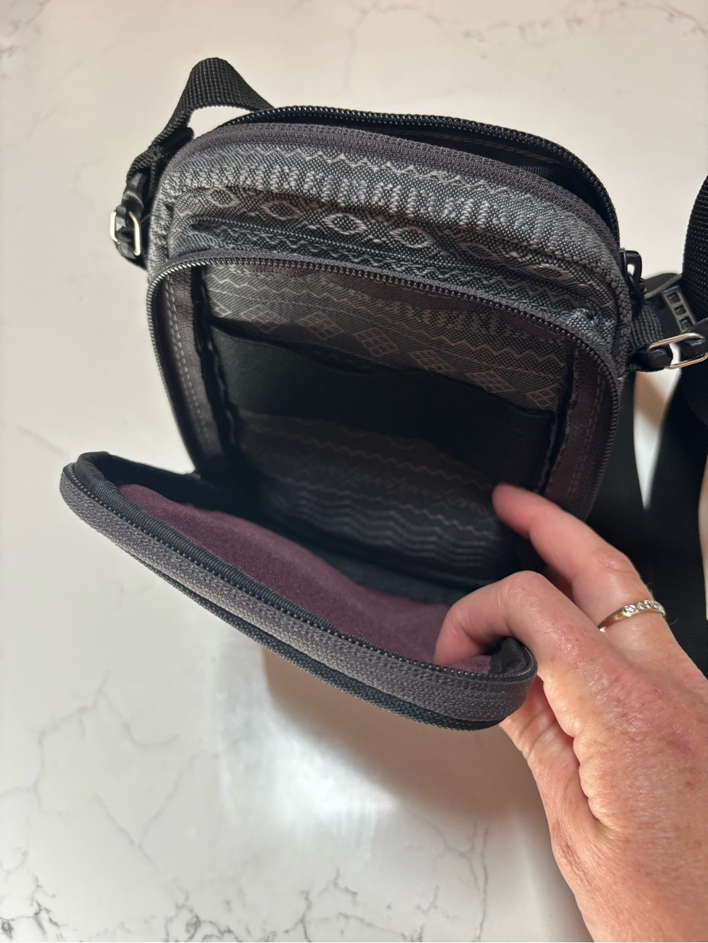 Dakine Black and Gray Patterned Mini Crossbody Bag - Picture 2 of 5